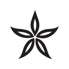 minimalist starfish logo with white background