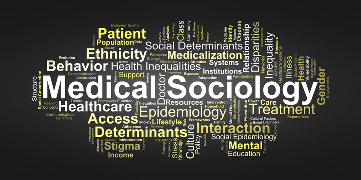 Medical Sociology Word Cloud. Core Terms on Social Factors Shaping Health Outcomes