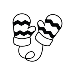 Winter Mitten icon clean and modern vector illustration