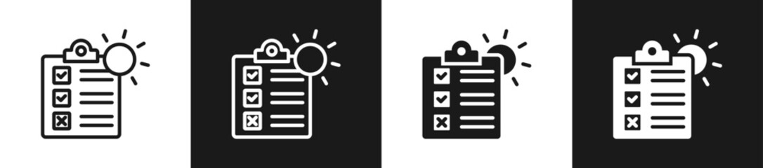 Morning Routine Line N Glyph Icon Styles In Black And White Background