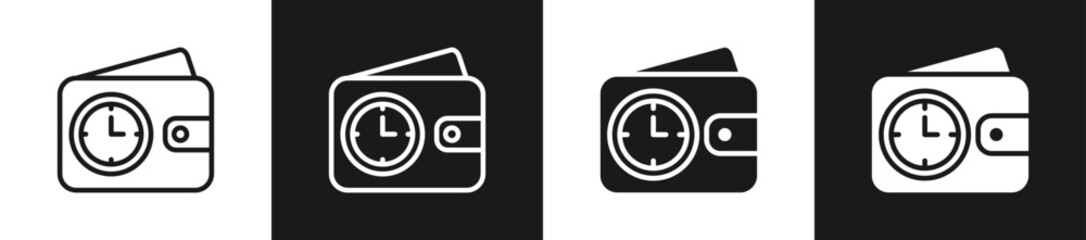 Time Budgeting Line N Glyph Icon Styles In Black And White Background