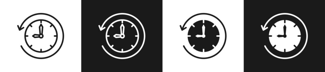 Deadline Extension Line N Glyph Icon Styles In Black And White Background
