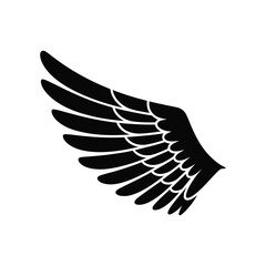 Tribal-style wing design, silhouette vector design on a white background