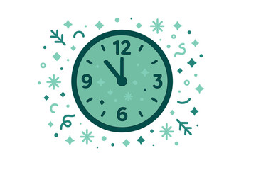 Fototapeta premium Festive Midnight Anticipation. Midnight celebration time. Clock hands nearing twelve, tiny abstract light