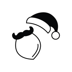 Santa Beard & Cap icon clean and modern vector illustration