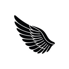 Tribal-style wing design, silhouette vector design on a white background