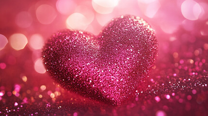 Glowing heart made of glittering particles forms a seamless loop background. The scene evokes romance, celebration, love, festive energy, and visually captivating animated digital effects.