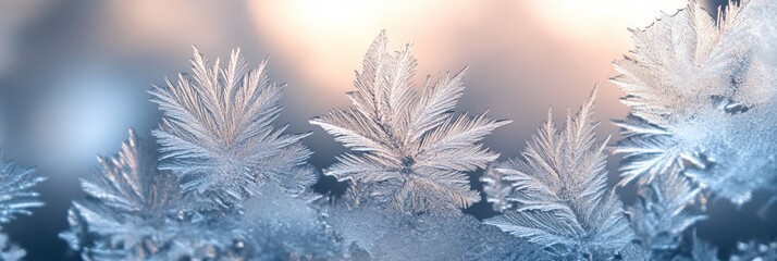 Frosted Glass Patterns Adorning Unique Icy Trees in a Serene Winter Landscape at Dusk
