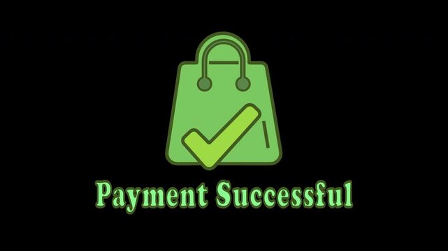 Animated Shopping Bag Check Icon - E-commerce Success or Payment Successful