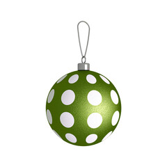 green christmas ball isolated on white 
