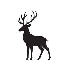 Deer Silhouette Vector – Wildlife Animal Graphic