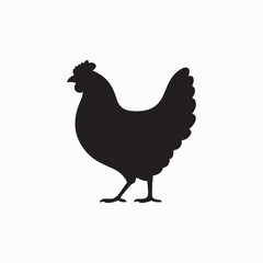Chicken Silhouette Vector – Poultry Farm Bird Icon