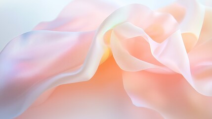 Fototapeta premium Soft pastel fabric drapes in gentle waves creating a serene and delicate atmosphere