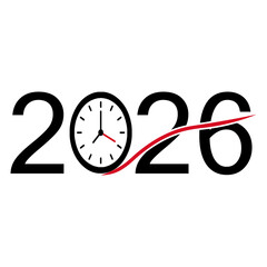 2026: A Conceptual Representation of Time Passing: The year 2026, highlighted with a clock, symbolizing the relentless march of time.