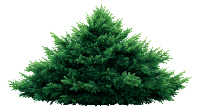 Lush green coniferous tree with dense foliage and branches, ideal for landscaping concepts and winter holiday themes. - Powered by Adobe