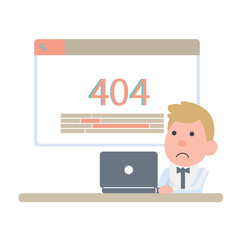 Error 404. Flat vector clipart, illustration with isolated background.