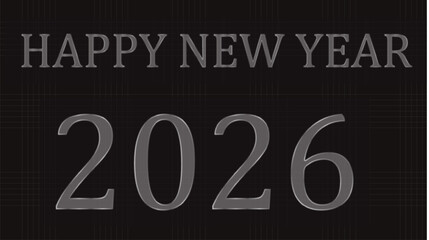 Liquid Happy New Year 2026 script text hand lettering. Design template Celebration typography poster, banner or greeting card for Merry Christmas and happy new year. Vector Illustration