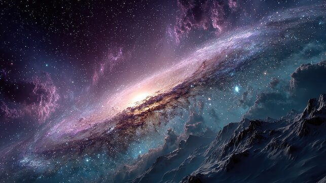 Galactic wonder cosmic events in the milky way digital art night sky perspective space exploration