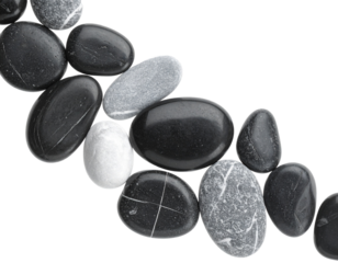 Smooth Zen Stones Arrangement on White Background