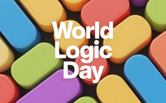 World logic day celebration with colorful abstract shapes