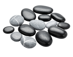 Smooth Zen Stones Arrangement on White Background