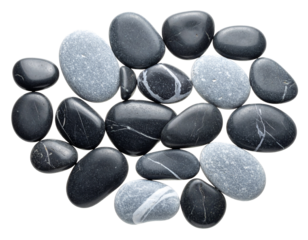Smooth Zen Stones Arrangement on White Background