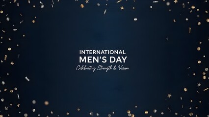 International mens day celebration with confetti and dark background honoring men and their achievements