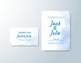 Wedding invitation with abstract splash watercolor