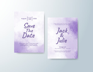 Wedding invitation with abstract splash watercolor