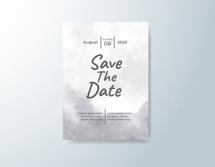 Wedding invitation with abstract splash watercolor