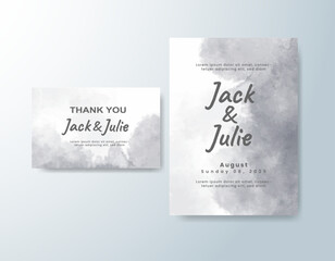 Wedding invitation with abstract splash watercolor
