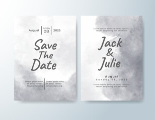 Wedding invitation with abstract splash watercolor