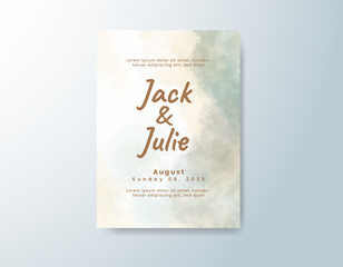 Wedding invitation with abstract splash watercolor