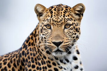 Fototapeta premium Close-up portrait of a leopard's face big cat predator