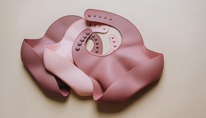 Silicone Baby Bibs: A pastel collection of baby bibs made from soft silicone, essential for mealtime. A design that combines practicality with delicate colors.