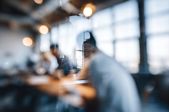 Creative Office Teamwork Blurred Motion Startup Collaboration Brainstorming Modern Coworkers Agency