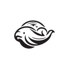 minimalist dugong logo with white background