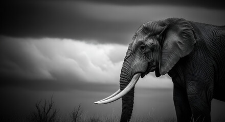 Majestic elephant portrait evokes raw African beauty, perfect for conservation campaigns, travel brochures, and impactful wildlife documentaries highlighting nature's grandeur