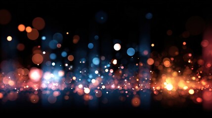 Abstract bokeh light particles on a dark background. High quality