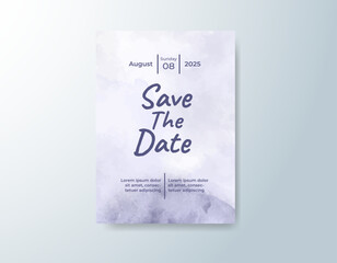 Wedding invitation with abstract splash watercolor