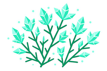 Fototapeta premium Crystal Frost Branches. Crystal Frost Branches. Flat minimalist vector illustration of Crystal Frost Branches.