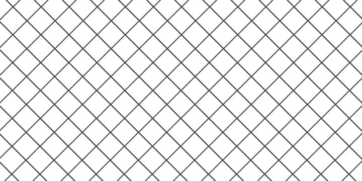 Simple diagonal square pattern with black lines forming a geometric grid on a white background. Seamless and minimalist style. Diagonal squares seamless pattern can use for backdrop, banner, or purpos