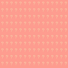 Question Mark Pattern on Coral Background