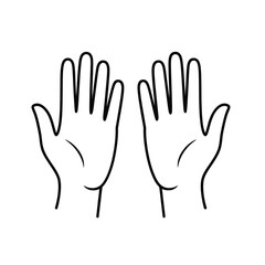 Obraz premium Simple outline drawing of two open hands facing forward