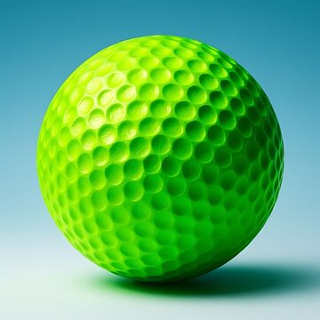 Close-Up Of Lime Green Golf Ball On Gradient Background