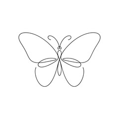 Elegant single line drawing of a butterfly