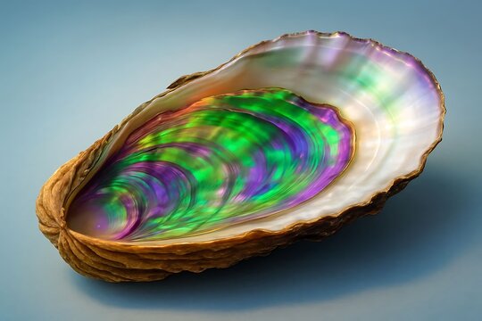 Iridescent Abalone Shell Highlighting Vibrant Interior Colors