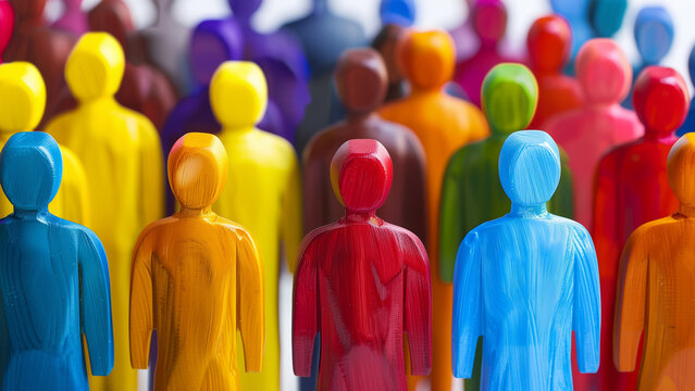 Mu&ntilde;ecos de colores mostrando diversidad