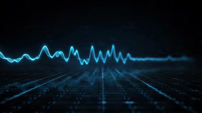 Heartbeat Waveform Blue HUD