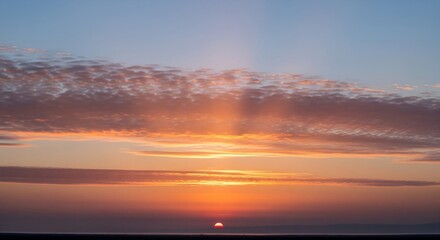 Fototapeta premium Realistic dawn sky with soft rays creating a solemn and peaceful mood